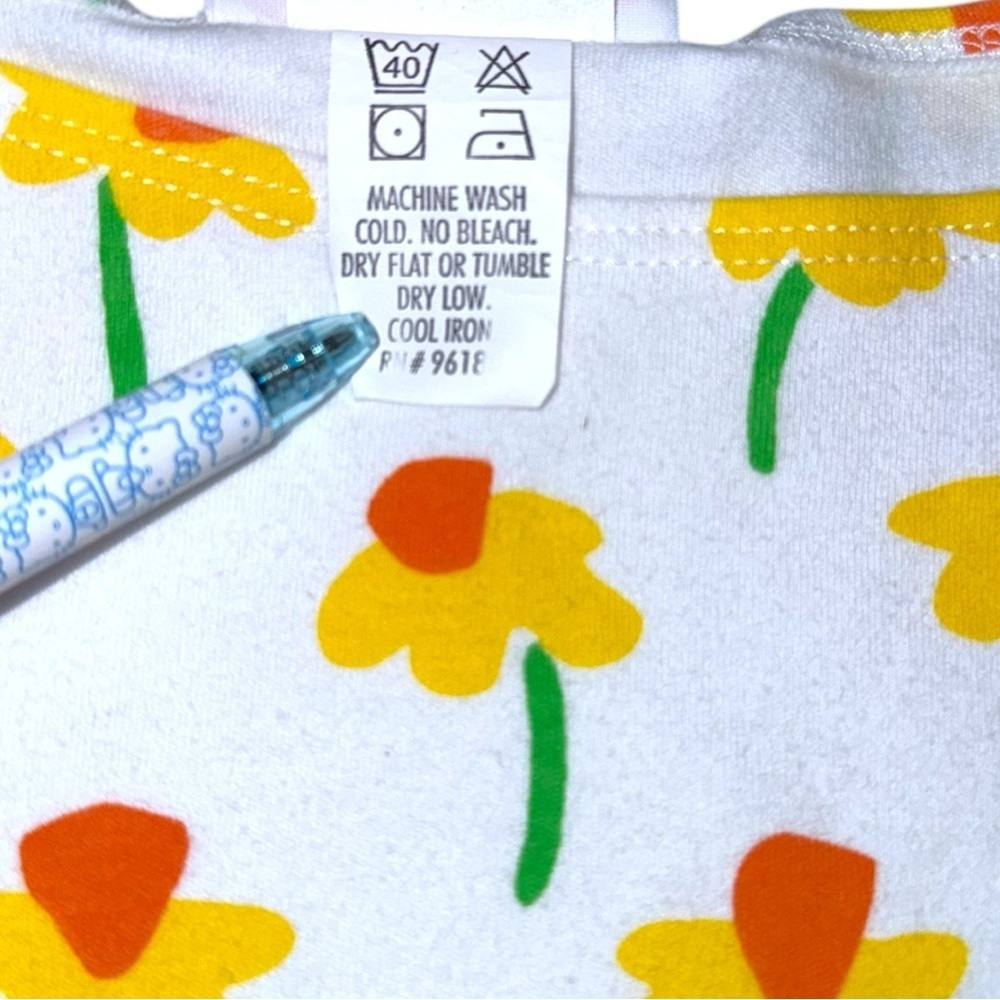 Vintage Marimekko by Sweet Potatoes Girls Floral Striped Tank Top M 8/10 - Picture 4 of 5
